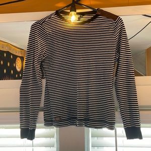 Lauren Ralph Lauren•Black And White Stripes•Brown Elbow Patches•Medium